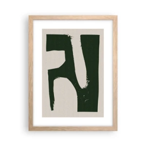 Plakát v rámu světlý dub - Zálivy v bílem - 30x40 cm