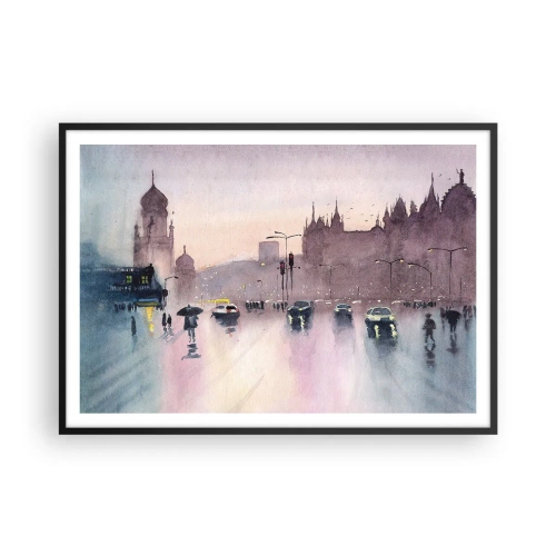Plakát v černém rámu - V deštivém oparu - 100x70 cm