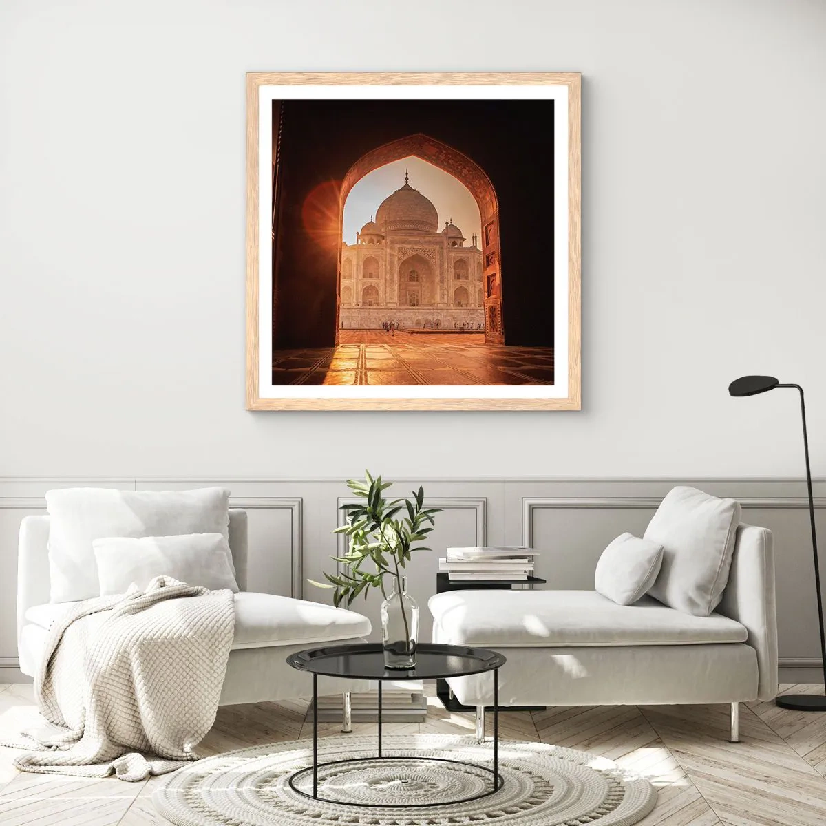 Plakát v rámu světlý dub - Památník nadpozemské lásky - 60x60 cm