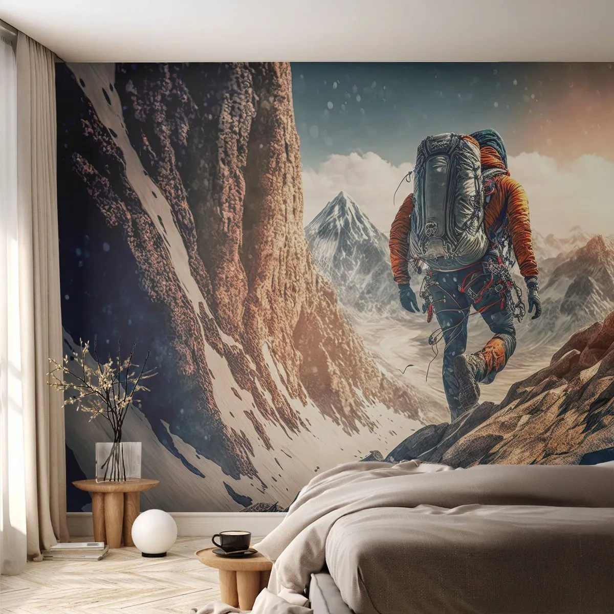 Fototapeta Premium Canvas - Osamělý bojovník - Alpy, Lezení, hory - 250x175 cm