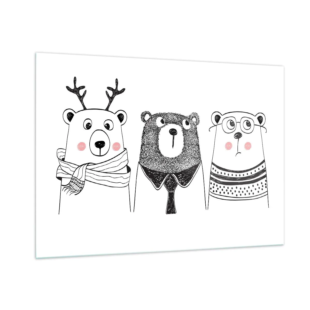 Obraz na skle - Medvěd, medvídek a méďa - 100x70 cm