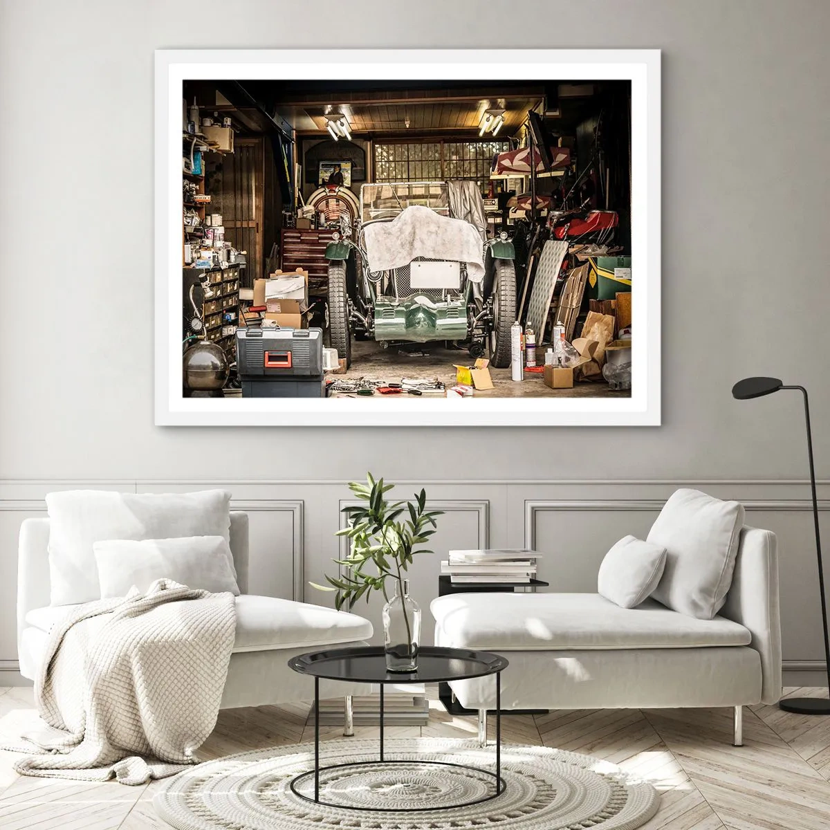 Plakát v bílém rámu - Zpět do minulosti - 91x61 cm