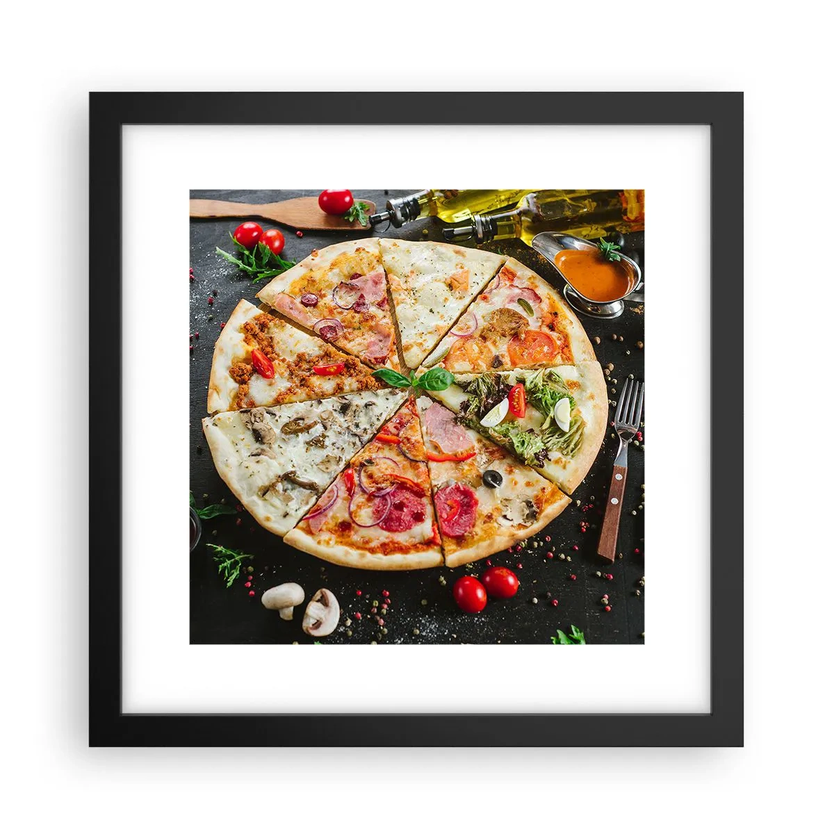 Plakát v černém rámu - Vějíř chutí - 30x30 cm