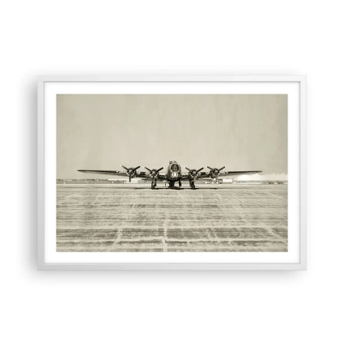 Plakát v bílém rámu - Jako vždy připraven - 70x50 cm