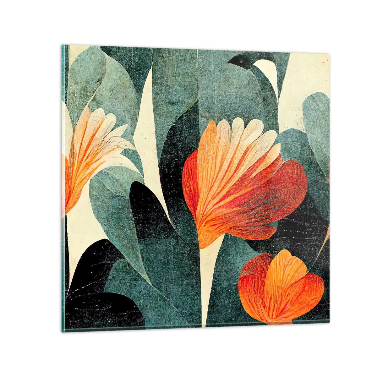 Obraz na skle - Tropické horko a chlad zeleně - 70x70 cm