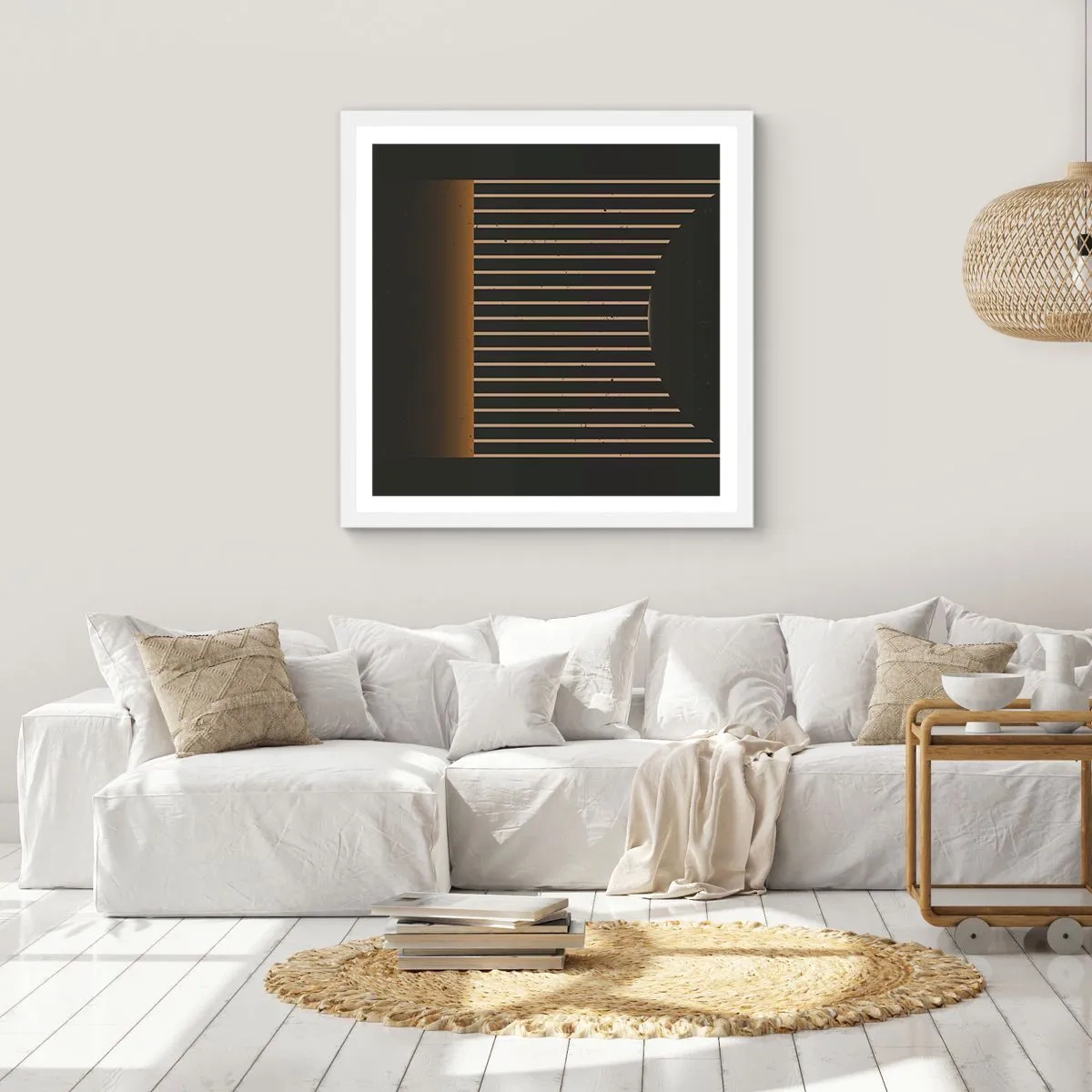 Plakát v bílém rámu - Prozkoumat temnotu - 30x30 cm