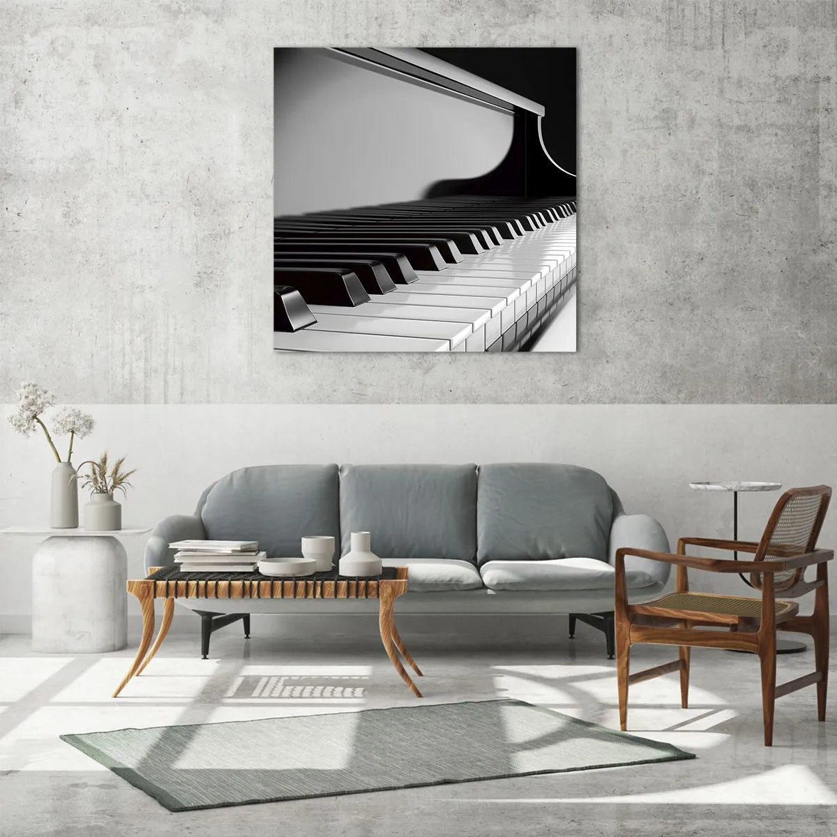 Obraz na skle - Harmonie tvarů a barev - 70x70 cm