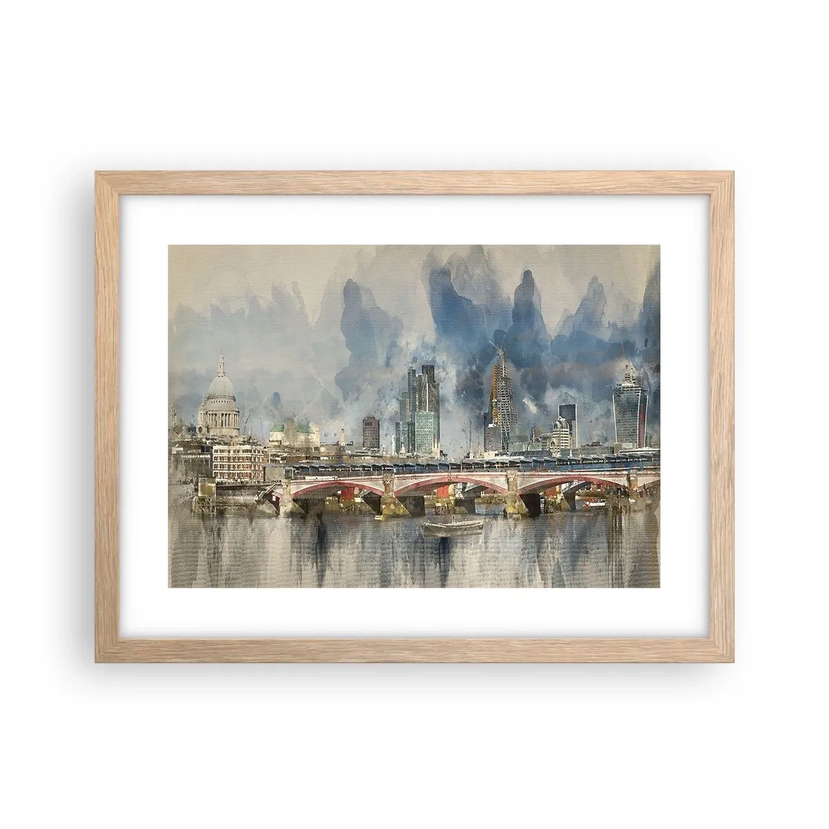 Plakát v rámu světlý dub - Londýn v celé své kráse - 40x30 cm