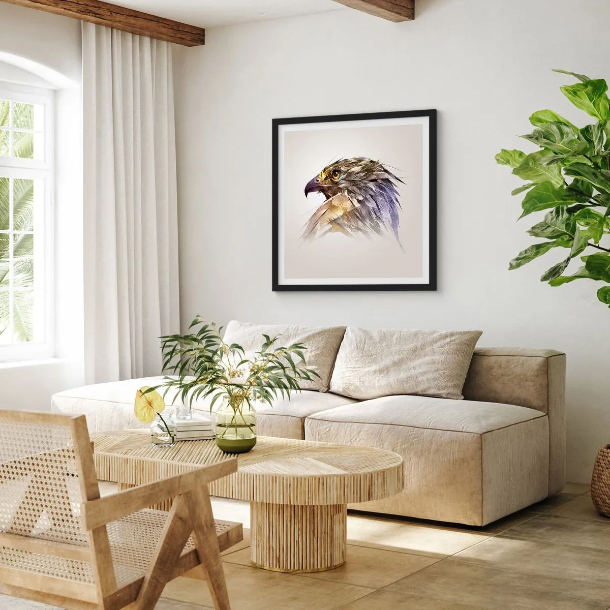 Plakát v černém rámu - Portrét bojovníka - 40x40 cm