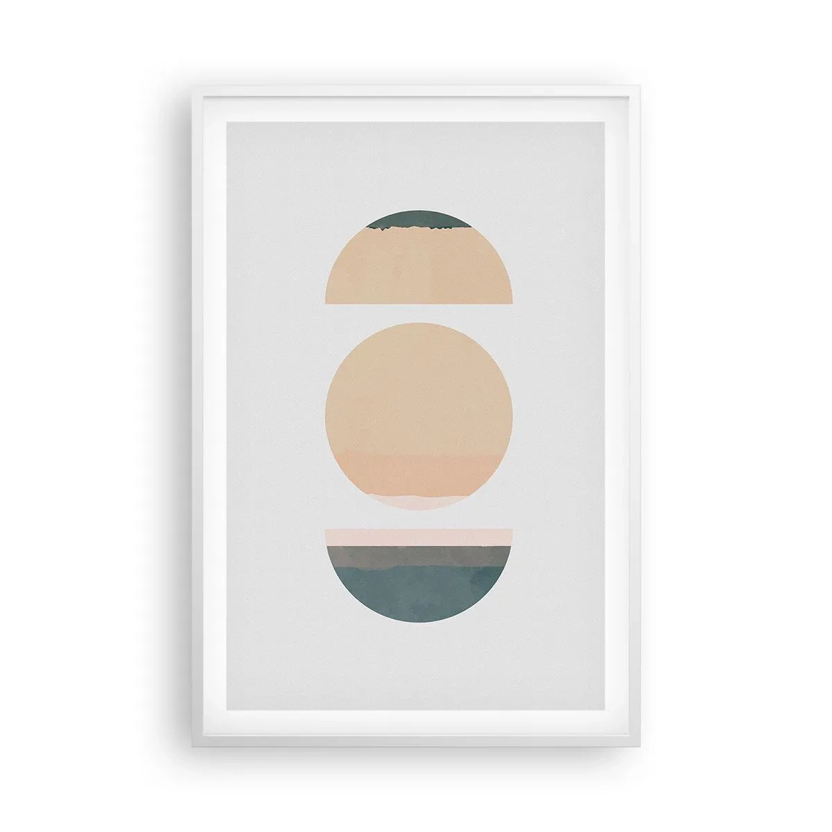 Plakát v bílém rámu - Kruh za kruhem - 61x91 cm