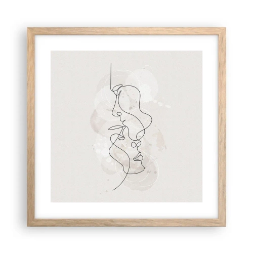 Plakát v rámu světlý dub - Zamotaní v objetí - 40x40 cm