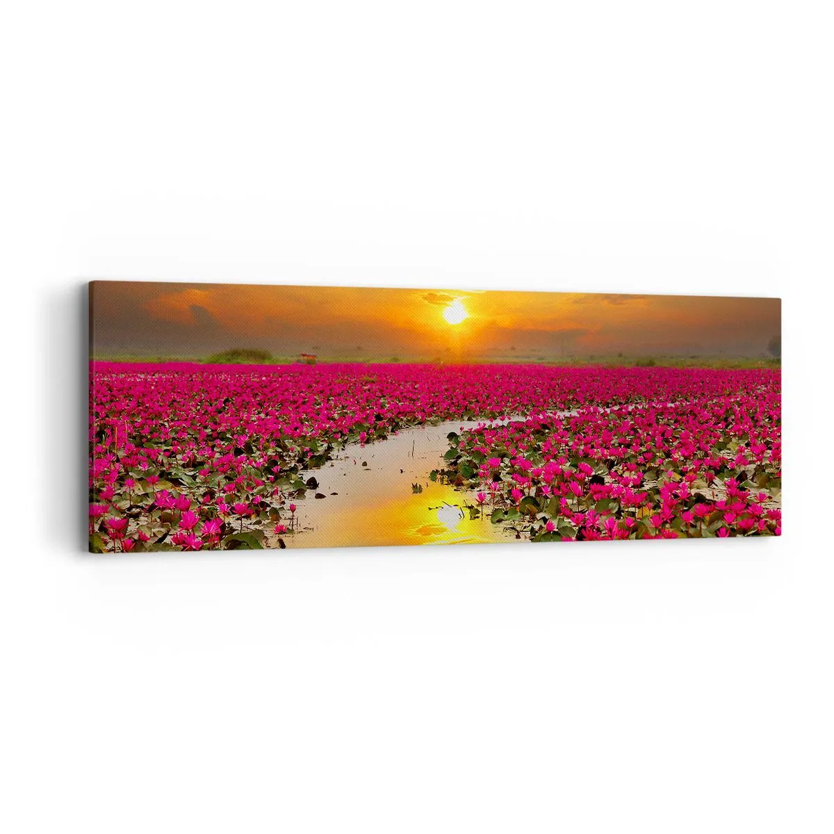 Obraz na plátně - Tajemný život jezera - 90x30 cm