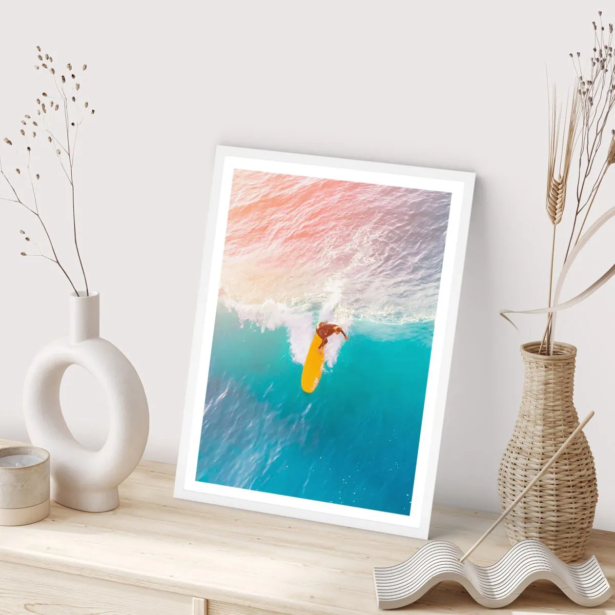 Plakát v bílém rámu - Oceanický jezdec - 61x91 cm