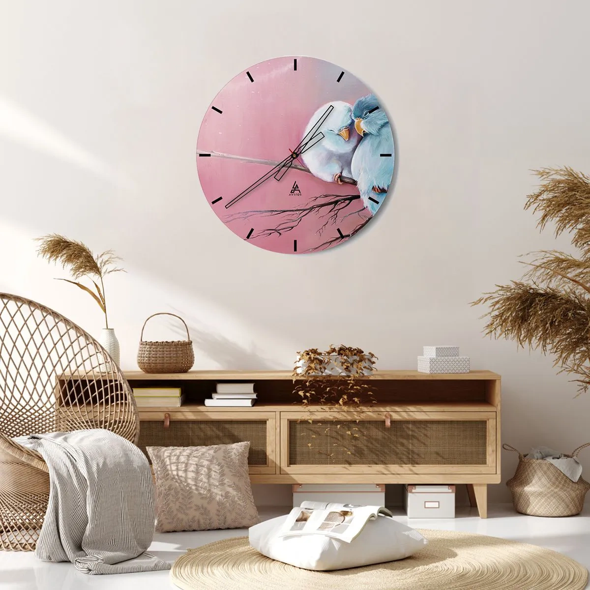 Nástěnné hodiny - Detail barevných květin v odstínech růžové a zlaté - 30x30cm - Co k tomu dodat?… - Moderní nástěnná dekorace do obývacího pokoje, kuchyně a ložnice ARTTOR