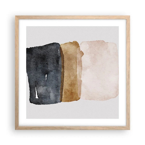 Plakát v rámu světlý dub - Kompozice zemitých barev - 50x50 cm