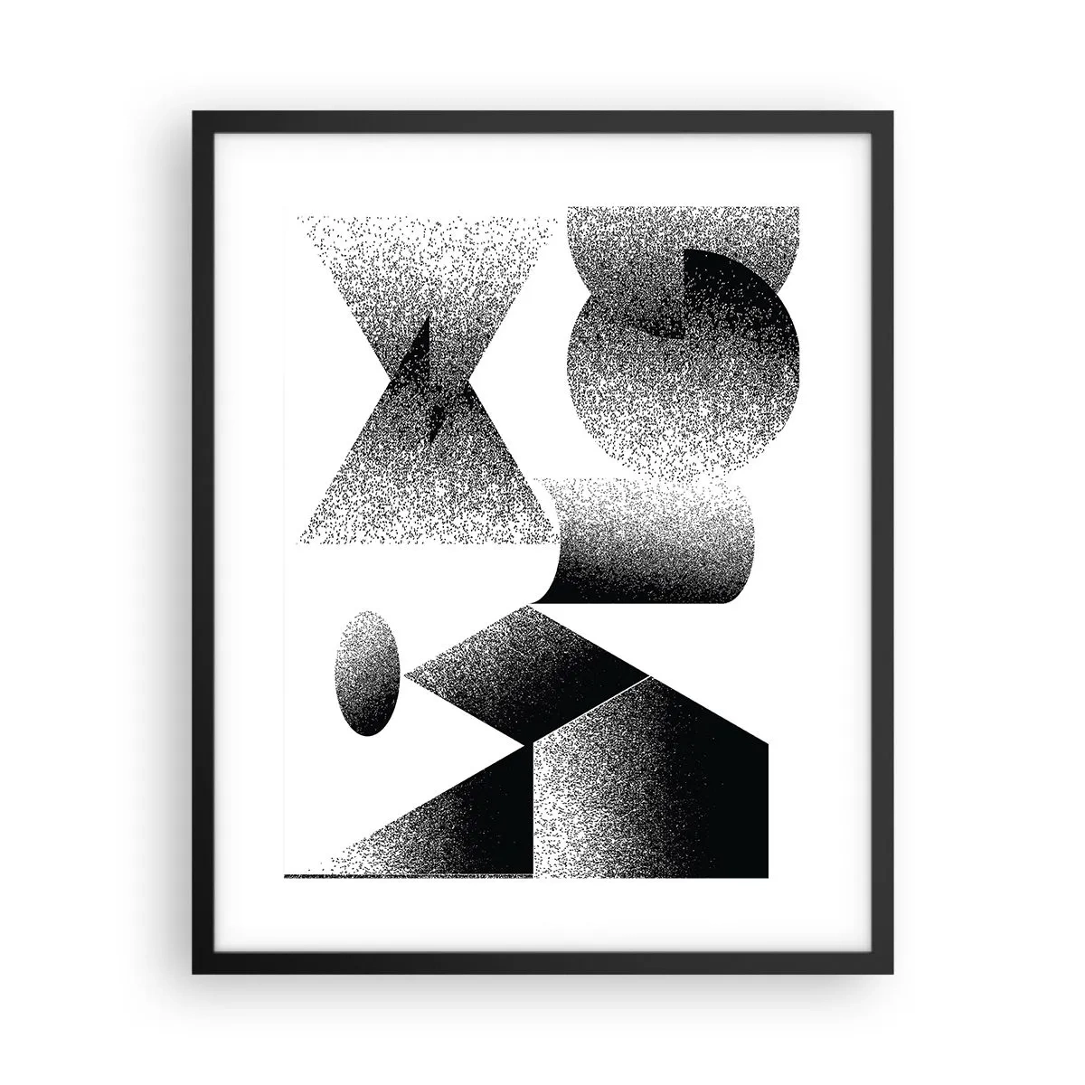 Plakát v černém rámu - Úhly a ovály - 40x50 cm