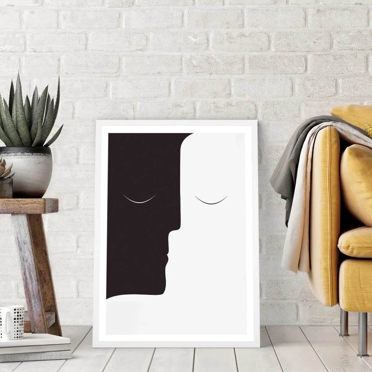 Plakát v bílém rámu - Jednota protikladů - 61x91 cm