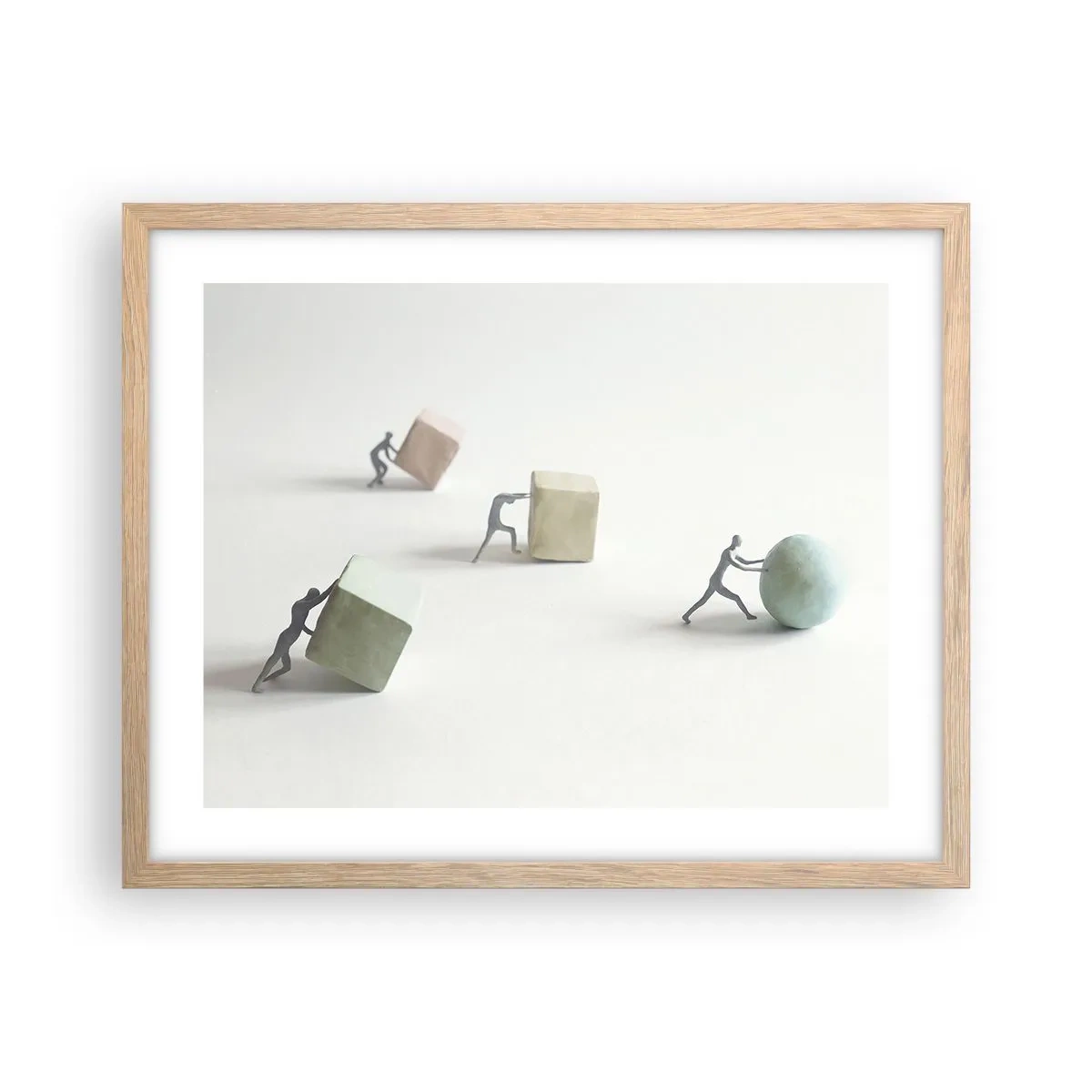 Plakát v rámu světlý dub - Život samotný - 50x40 cm