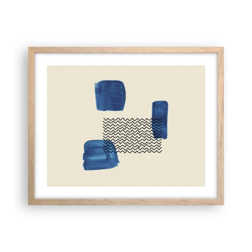 Plakát v rámu světlý dub - Abstraktní kvarteto - 50x40 cm