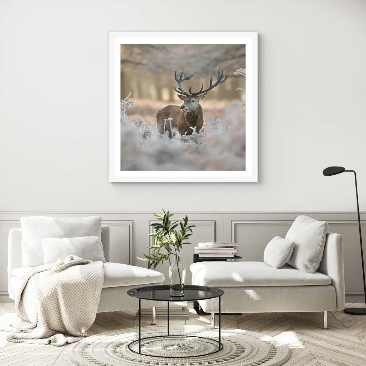 Plakát v bílém rámu - Svěží ráno - 60x60 cm