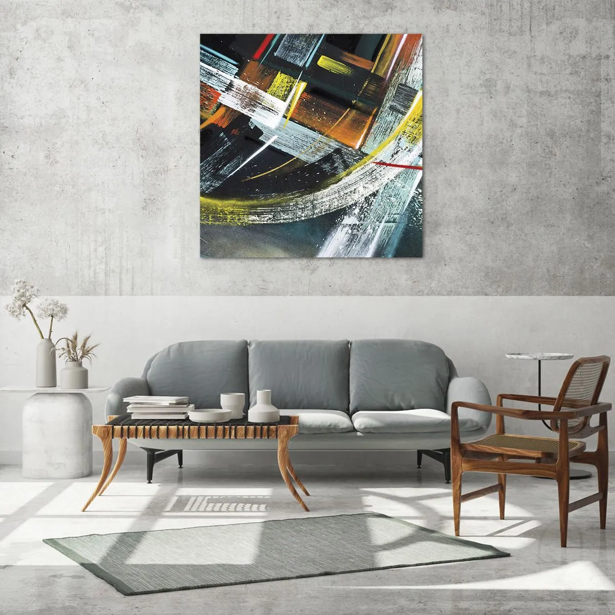 Obraz na skle - Energie pohybu - 50x50 cm