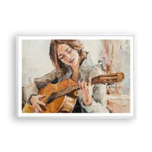 Plakát v bílém rámu - Koncert pro kytaru a dívčí srdce - 100x70 cm