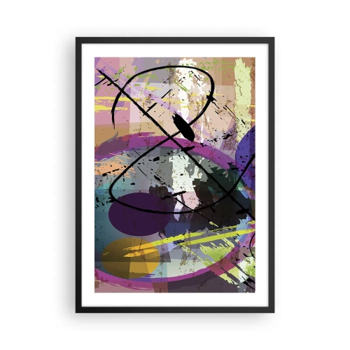 Plakát v černém rámu - Abstraktní kompozice s geometrickými tvary - 50x70cm - Lze přímo nebo kolem - Moderní nástěnná dekorace do obývacího pokoje a ložnice ARTTOR