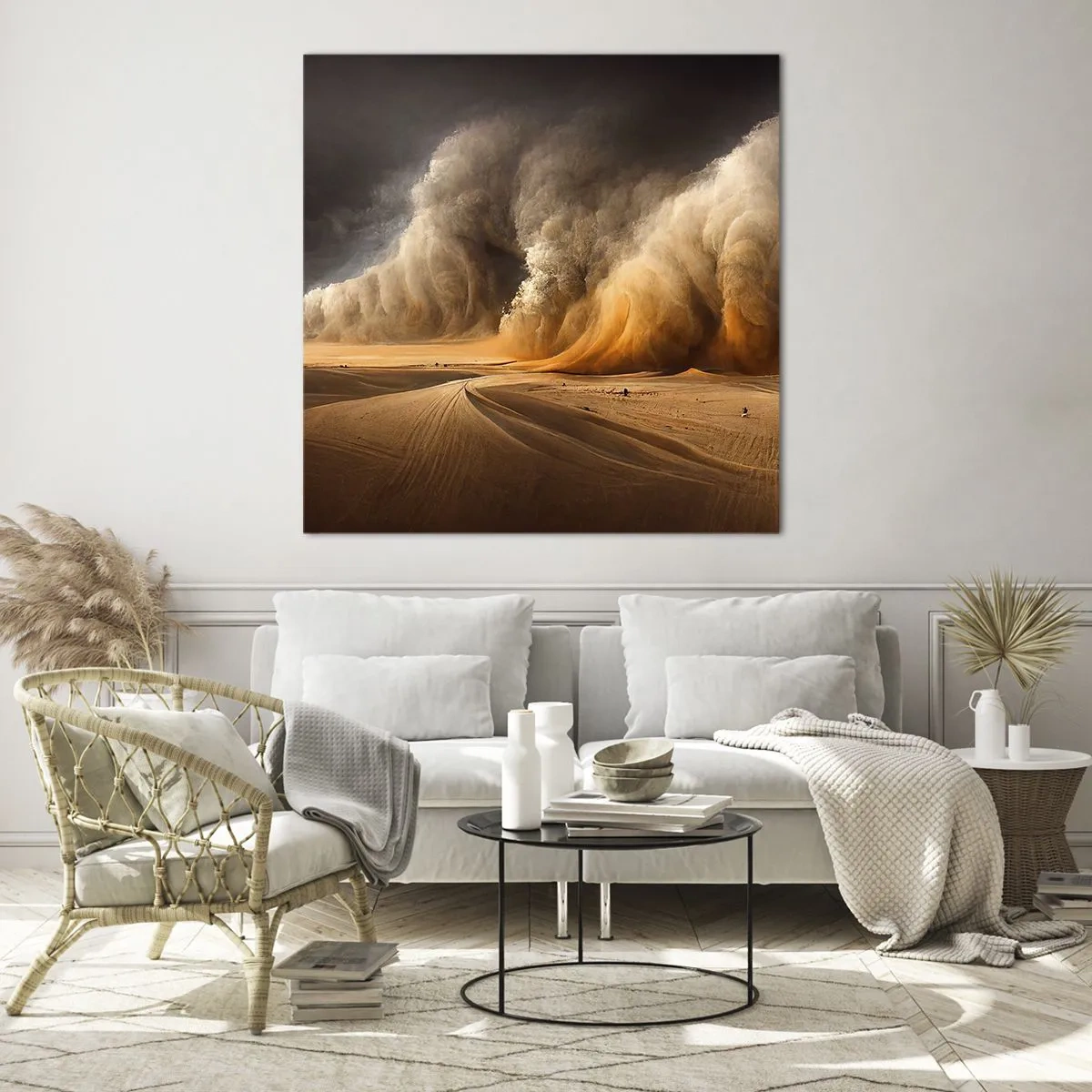 Obraz na skle - Hněv pouště - 70x70 cm