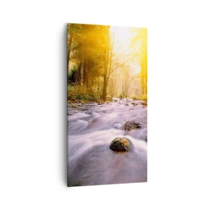 Obraz na plátně - Malachit ve stříbrně-zlaté podobě - 55x100 cm