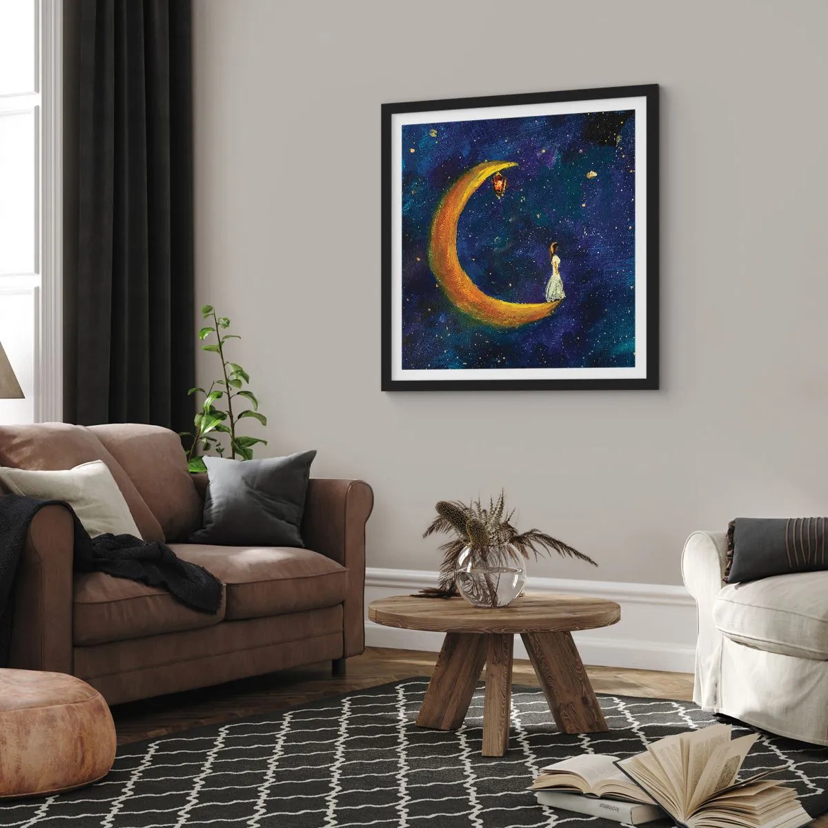 Plakát v černém rámu - Volání světa - 30x30 cm