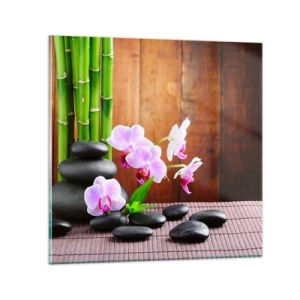 Obraz na skle - Seznamte se s potěšením východu - 30x30 cm