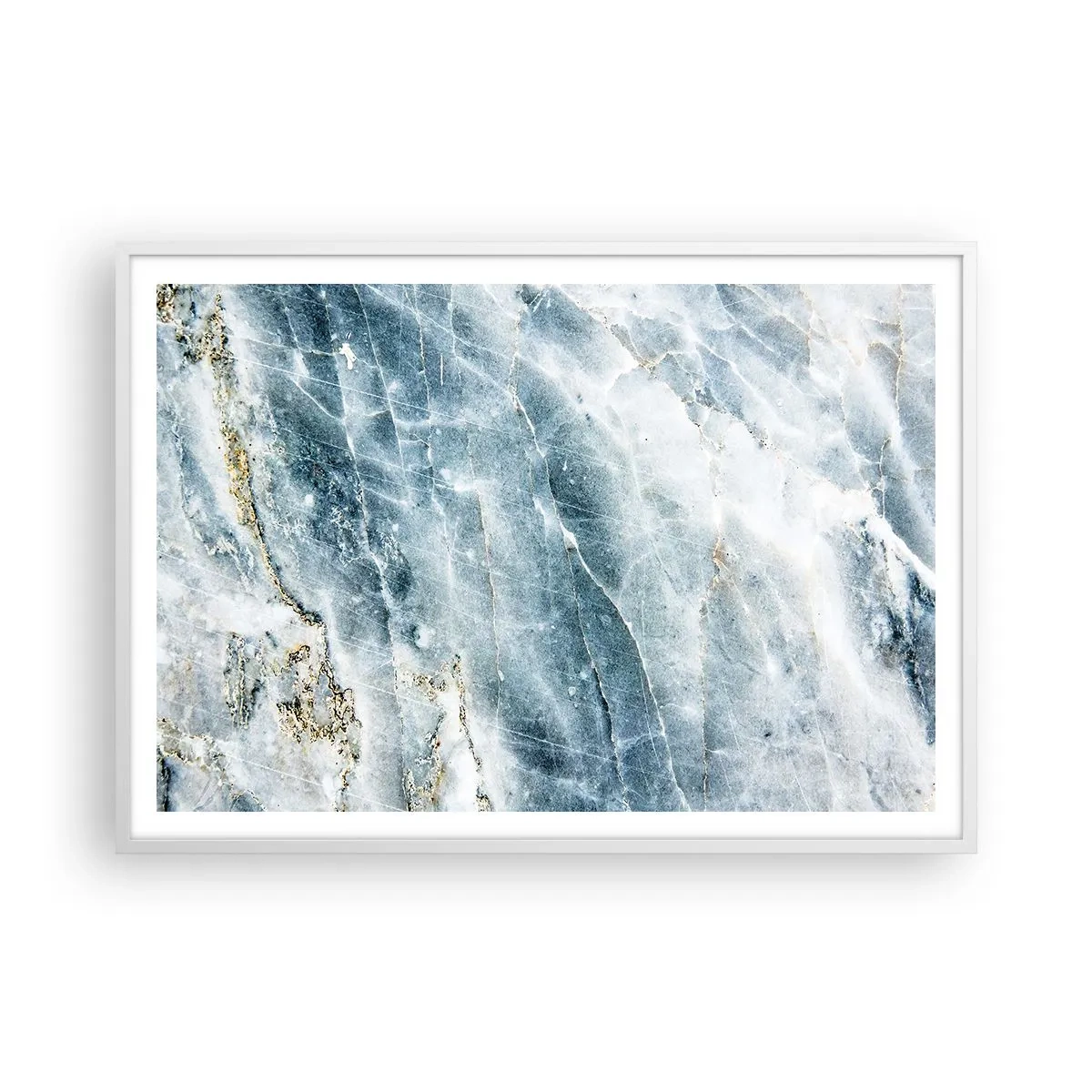 Plakát v bílém rámu - Ledový svět - 100x70 cm