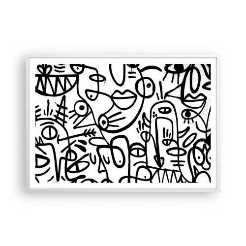 Plakát v bílém rámu - Tváře a přeludy - 100x70 cm