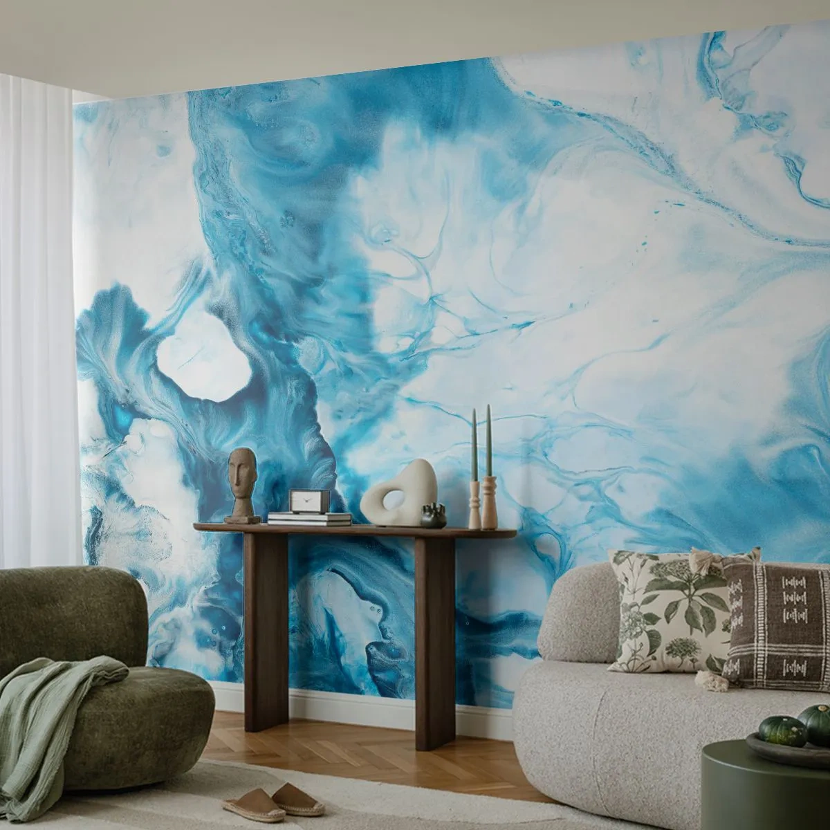 Fototapeta Premium Canvas - Modrý koncert - Abstrakce, Kus, Moderní umění - 250x175 cm