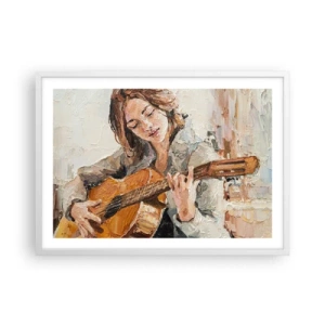 Plakát v bílém rámu - Koncert pro kytaru a dívčí srdce - 70x50 cm