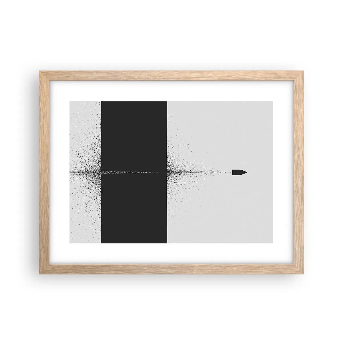 Plakát v rámu světlý dub - Přímo k cílu - 40x30 cm