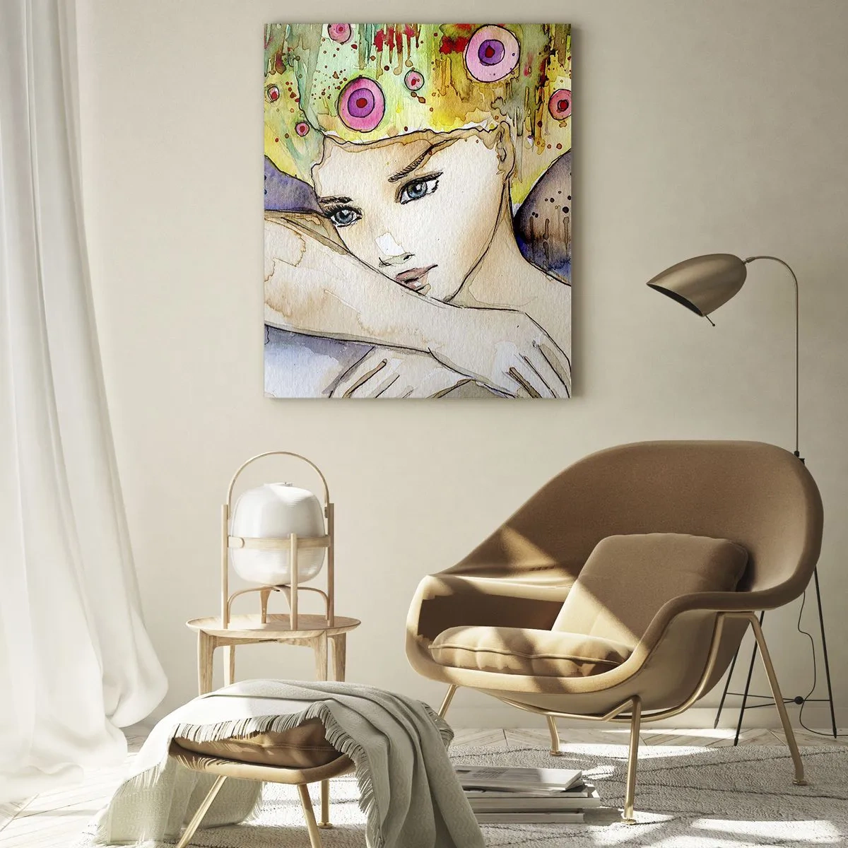 Obraz na skle - Motýlí princezna - 50x70 cm