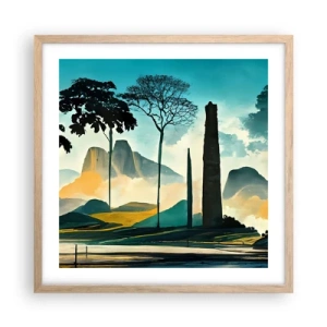 Plakát v rámu světlý dub - Výš a výš - 50x50 cm