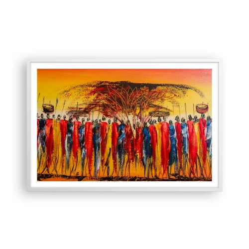 Plakát v bílém rámu - Tam, tam, tam, tam jdou - 91x61 cm