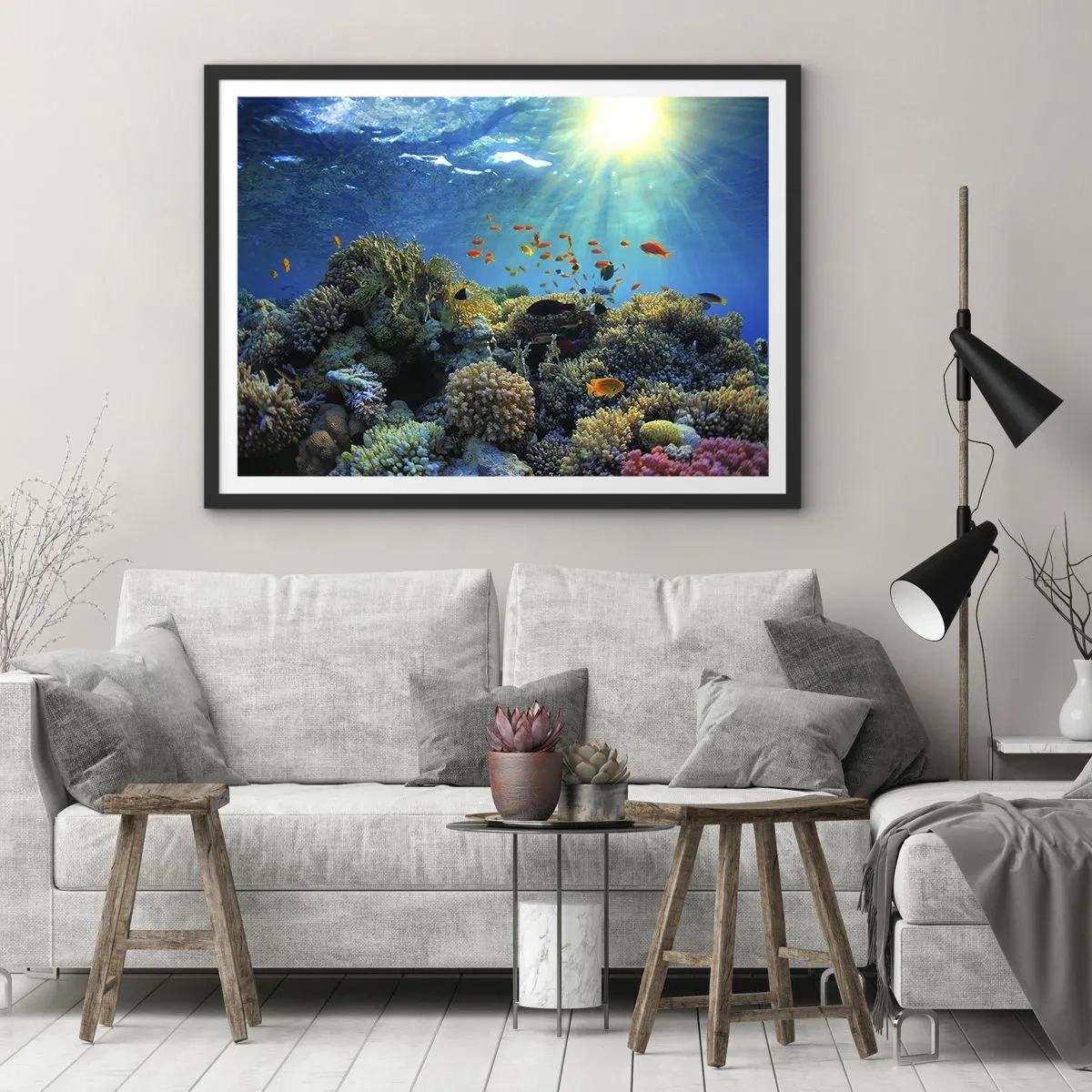 Plakát v černém rámu - Podvodní poklady - 70x50 cm