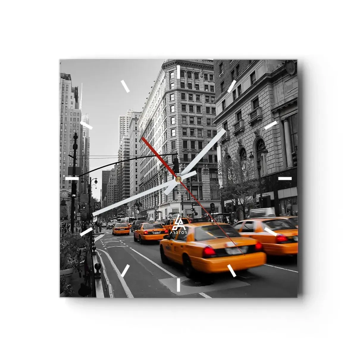 Nástěnné hodiny - Slunce velkoměsta - 40x40 cm