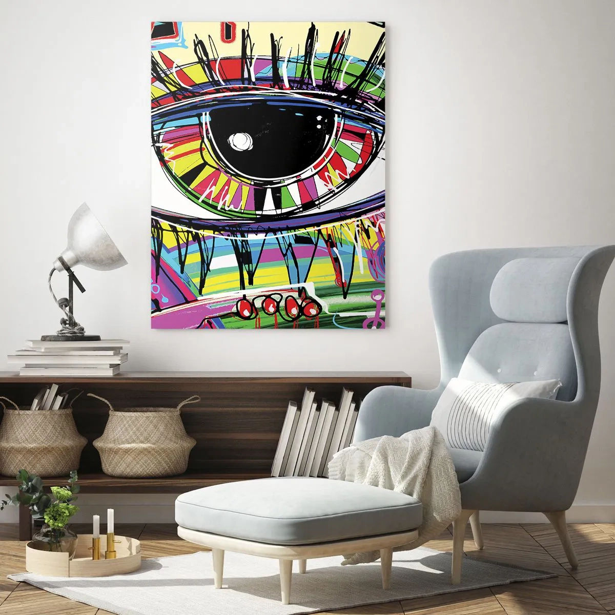 Obraz na skle - Barevné oko - barevná duše - 50x70 cm