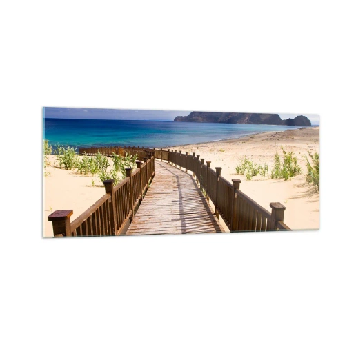 Obraz na skle - Vezmi mě na šťastné ostrovy - 100x40 cm