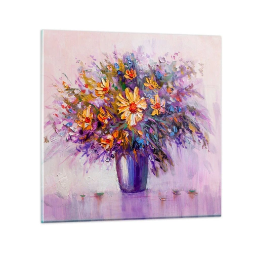Obraz na skle - Sladce voní, sladce vypadá - 30x30 cm