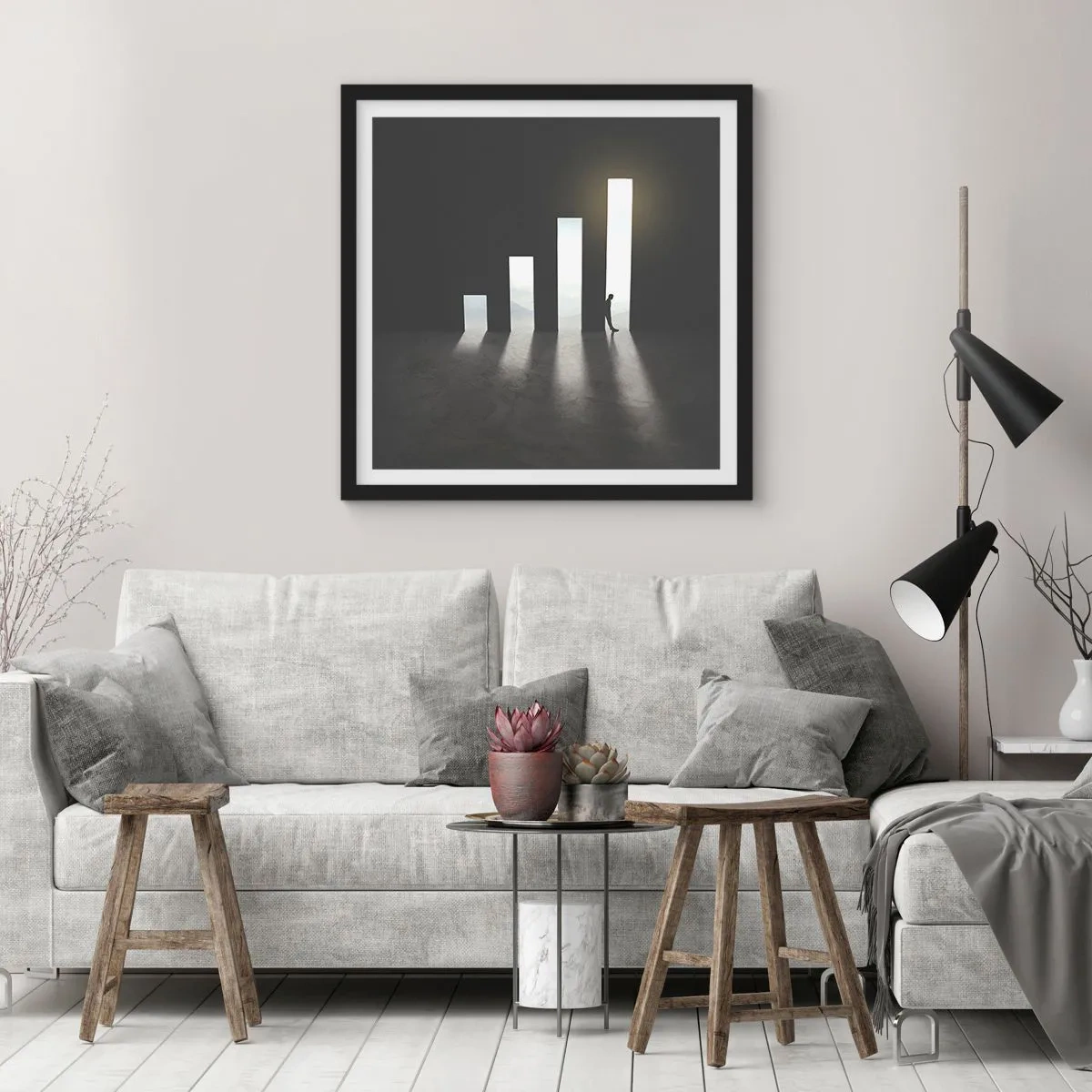 Plakát v černém rámu - Úspěch – imprese - 50x50 cm