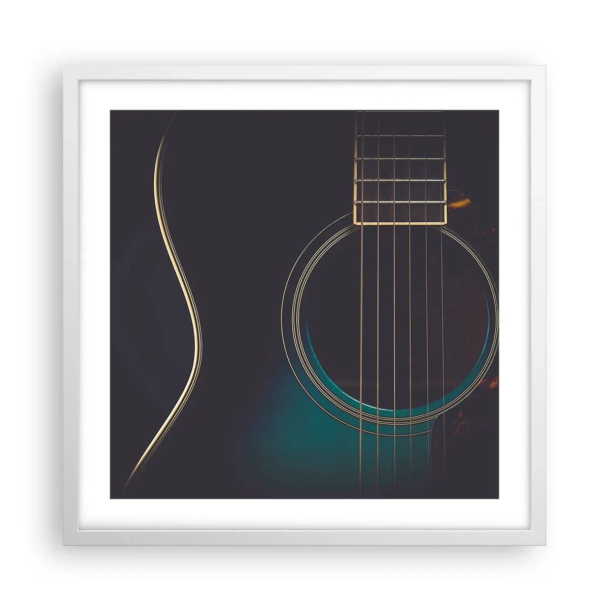 Plakát v bílém rámu - Okamžik, než to zazní - 50x50 cm