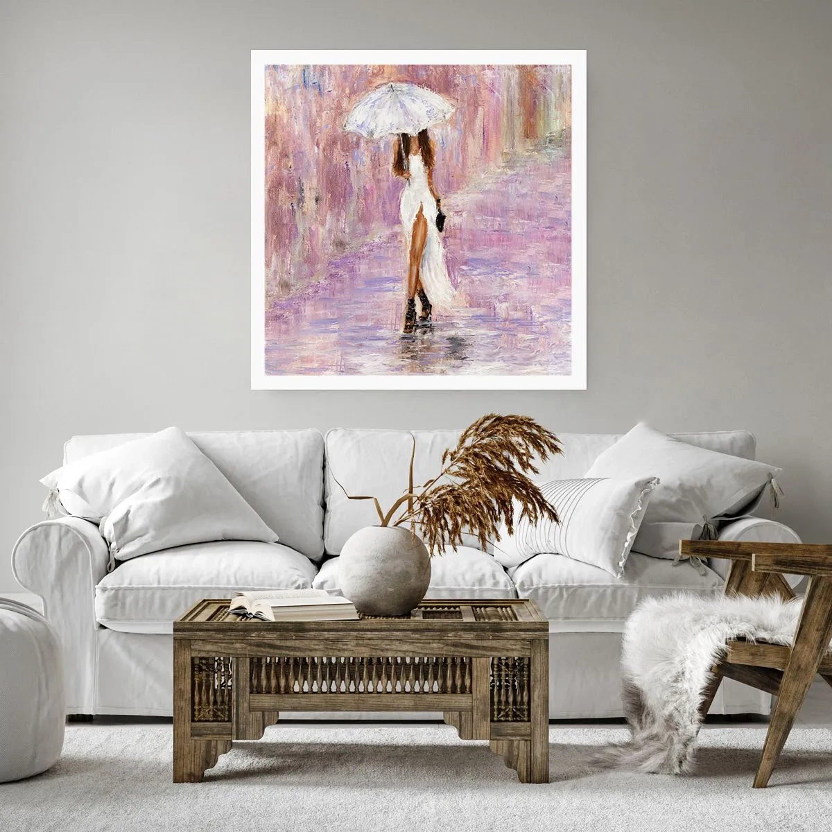 Plakát - V liliovém dešti - 60x60 cm