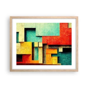 Plakát v rámu světlý dub - Festival pravých úhlů - 50x40 cm