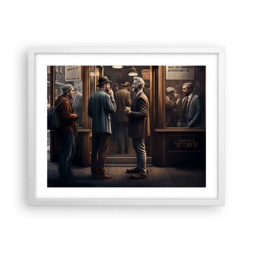 Plakát v bílém rámu - Dobrá chvíle dne - 50x40 cm