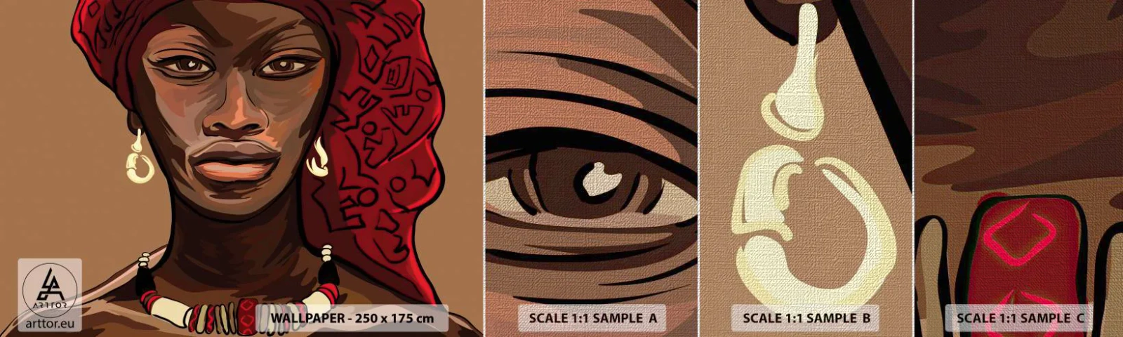 Vzor Fototapety Premium Canvas - Ebenová Venuše - Žena, Afrika, Kultura - 100x30 cm